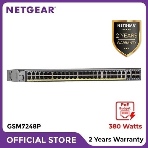 Netgear GSM7248P 48 Port Fully Managed PoE + Gigabit L2+ Switch M4100 M