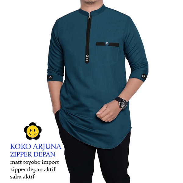Baju Koko Pria Gus Azmi Syubbanul Muslimin Kombinasi Hadroh Azzahir Hilw HO F6R1 Baju Koko Pria Laki