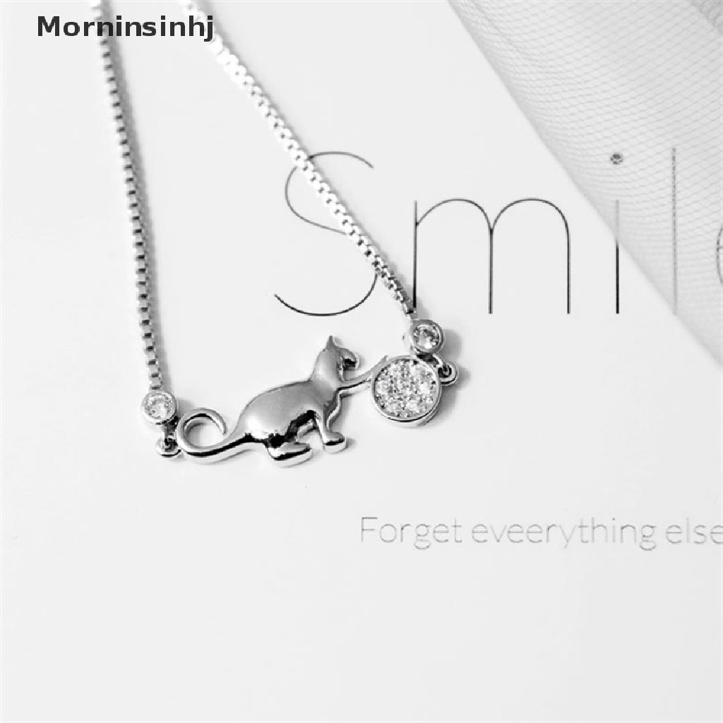 Mornin Gelang Charm Bola Kucing Kristal Cubic Zirconia Trendy Untuk Wanita Perhiasan Simple id