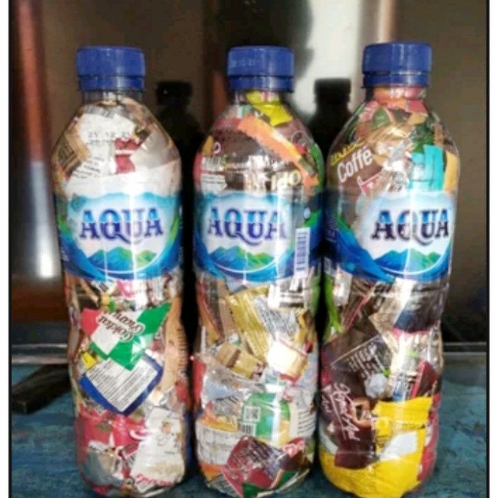 

[Ready Stock] Ecobrick botol Aqua 600ml dan lemineral