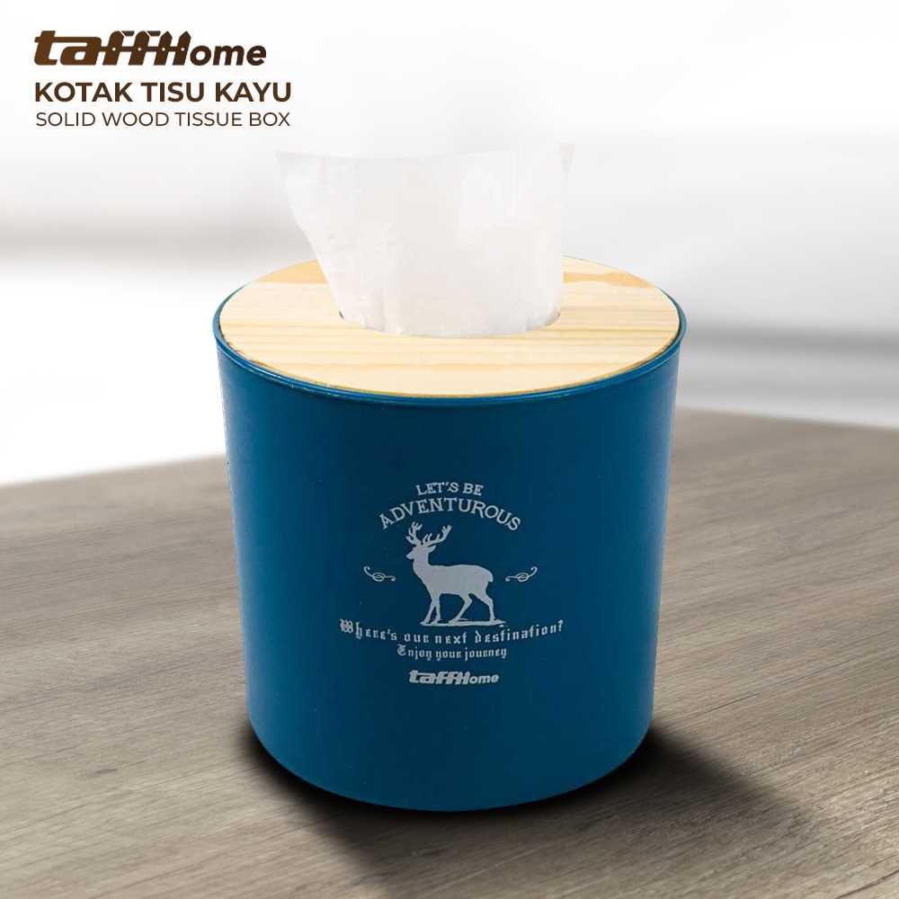 (BISA COD) FTIHSHP  Kotak Tisu Kayu Solid Wood Tissue Box Model Tabung - ZJ013