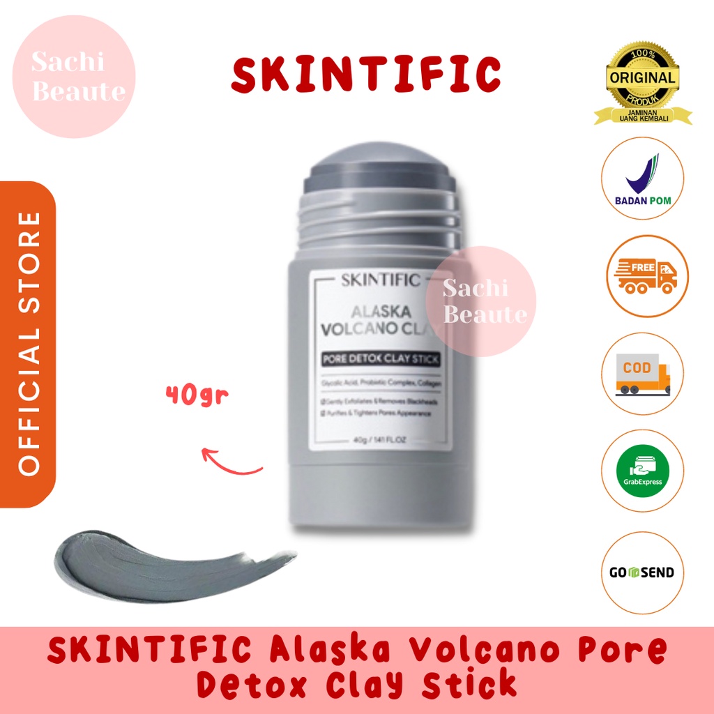 SKINTIFIC Alaska Volcano Pore Detox Clay Stick 40g | Masker alaska stick | Masker skintific