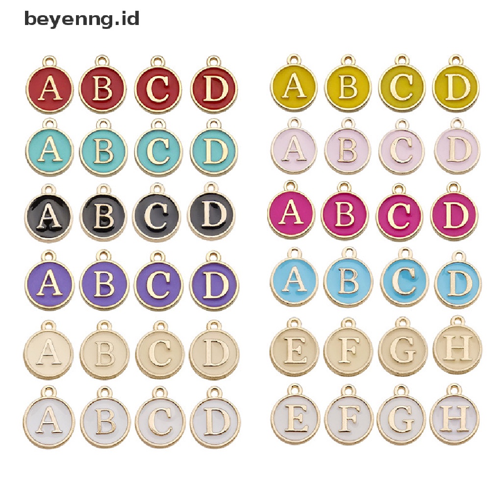 Beyen (26Pcs/Set) 15 * 12MM Enamel Alfabet Huruf Inggris Ch Liontin DIY Alat ID