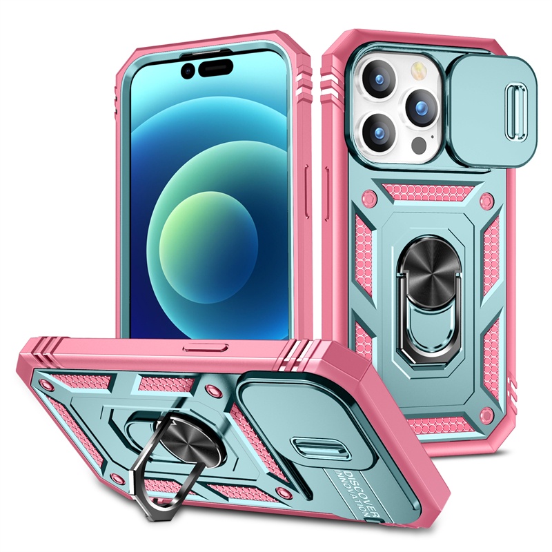 IPHONE Case Bracket Magnetik Mode Baru Untuk Iphone14 13 12 11 Pro X XS Max14 8 7 6 Plus XR Jendela Push Ring All-around Cover Pelindung