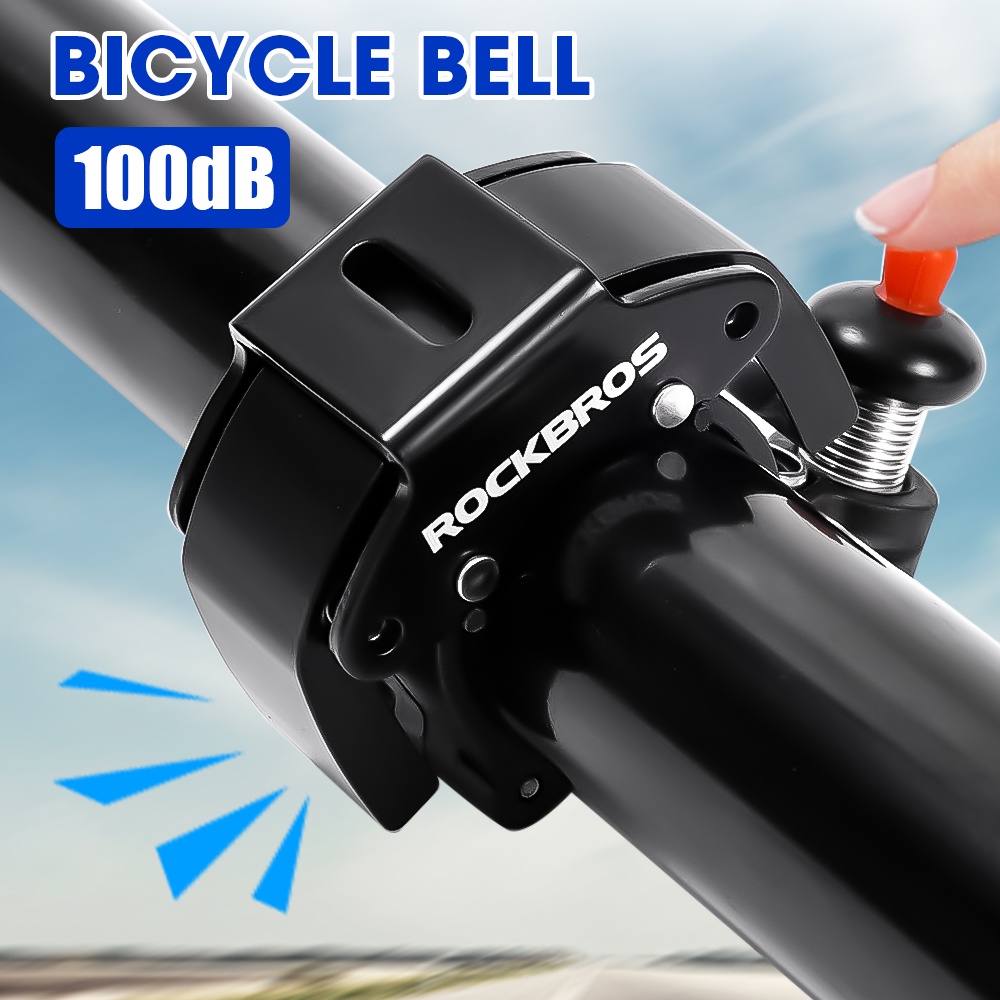 Crisp Sound Alarm Concealed Bike Bell Hemat Energi Ultralight Crisp Sound Horn Spring Dial Klasik Stainless Bel Sepeda ROCKBROS MTB Aksesoris Sepeda Stang Sepeda Tanduk