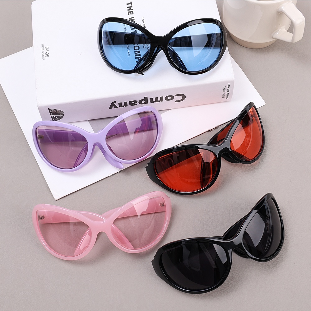 [Hot Sale] Untuk Mengemudi, Perjalanan, Memancing Punk Klasik Kacamata Matahari Wanita Pria Fashion Vintage Sunglasses ound/Rectangle Oversized Oval Perlindungan UV Mata Kucing R