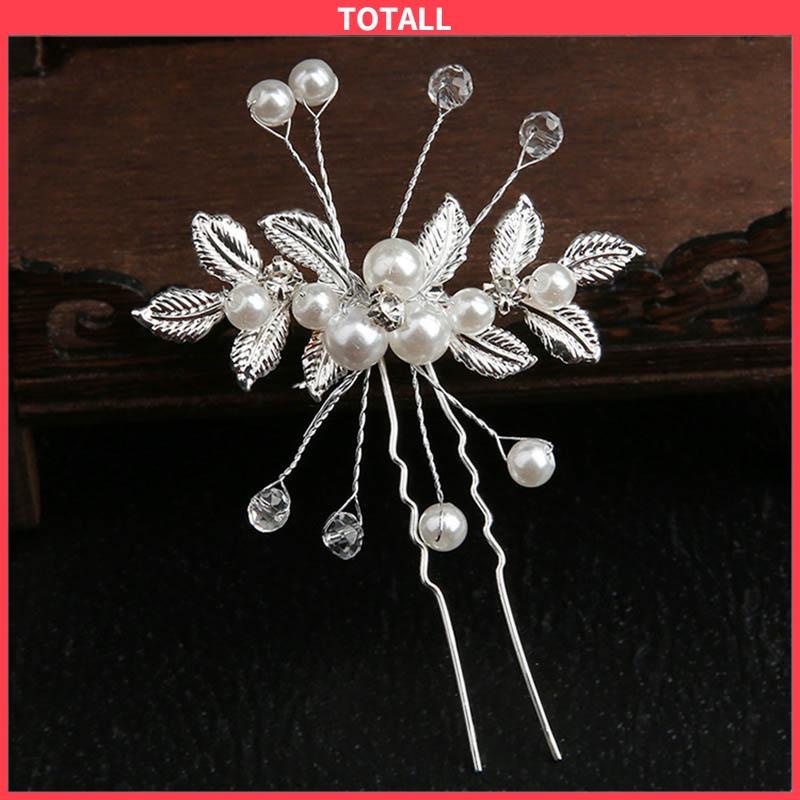 COD Hairpin Tusuk Konde Hairpiece Hiasan Sanggul Rambut Aksesoris Pengantin Bridal Wedding-Totall