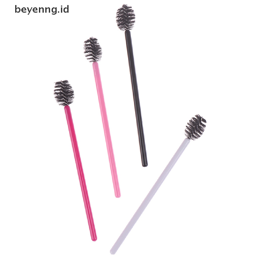 Beyen 50pcs Sisir Sikat Bulu Mata Sekali Pakai Maskara Tongkat Bulu Mata Ekstensi Aplikator ID