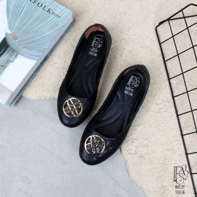 IED VIBES LEBARAN VIBES Fsb - Sepatu Flat Shoes Wanita (LIDYA - Black)