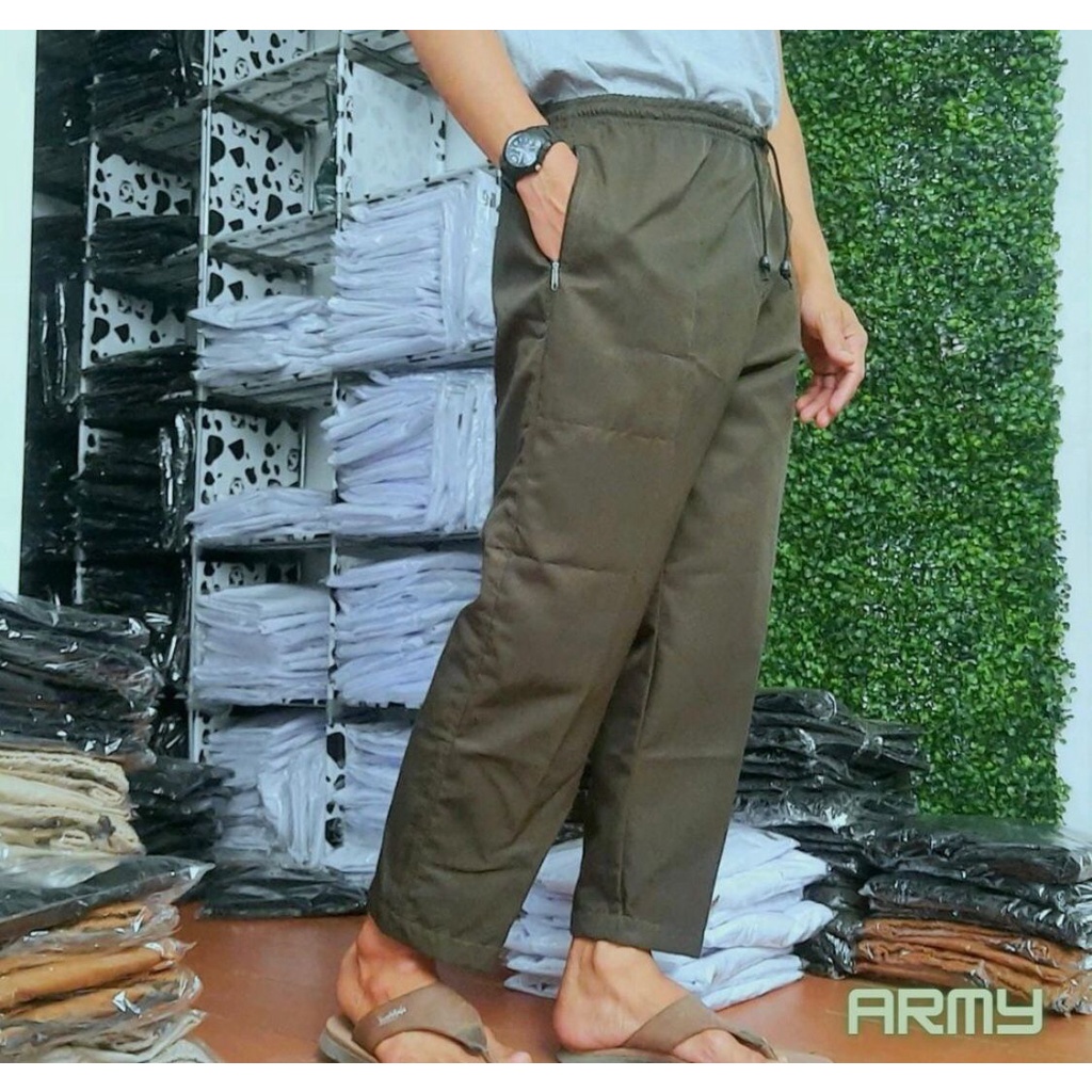 COD Celana Sirwal List Polos Dewasa Paling Laris Bahan Katun Twill Harga Grosir