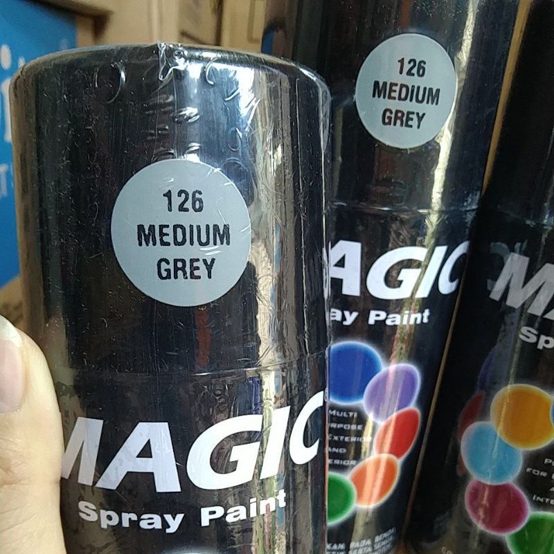 cat semprot pilok pilox magic spray paint magic medium grey 126 300cc abu Muda abu gelap abu glossy mengkilap