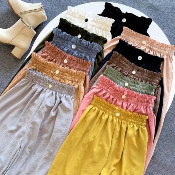 CELANA CRINKLE AIRFLOW LOOSE PANTS VARIASI KANCING/KULOT CRINKLE AIRFLOW HIGHWAIST / KULOT CRINKLE K