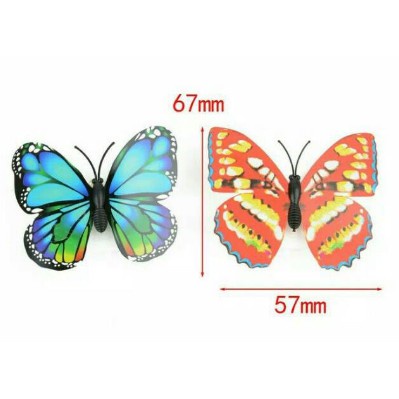 SS Stiker Kupu Kupu Led Dekorasi Lampu 7 Warna Sticker Butterfly Led Light Dekorasi Kamar Tidur Murah Import