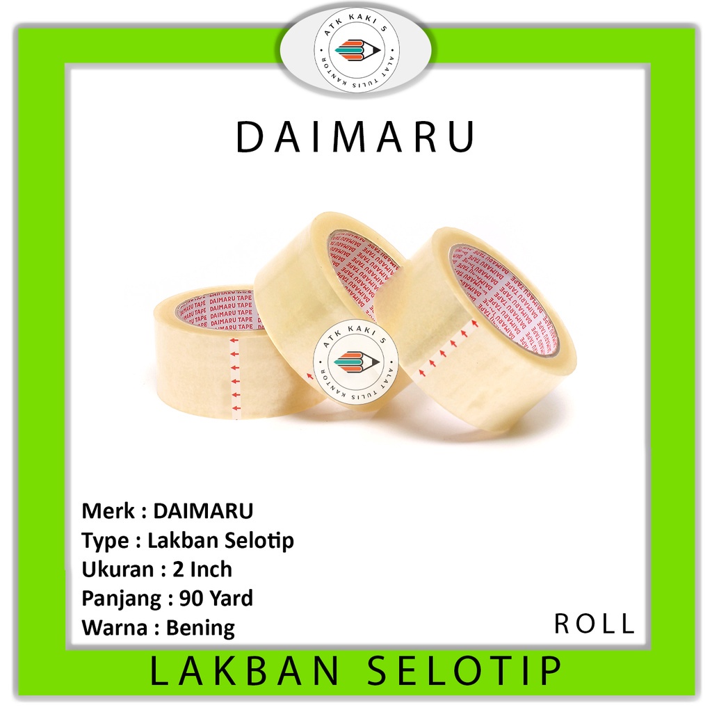

DAIMARU Varian - Lakban Bening 2 Inch panjang 90 yard - Roll