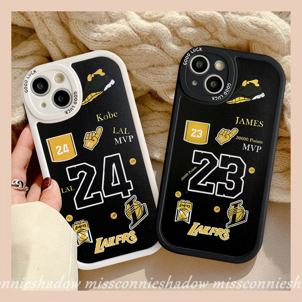 Trendy N.B.A Lakers Kobe James Label Case Infinix Hot11 9 10 Play Hot 10s 10T 11s Hot 10 Lite Infinix Smart5 6 Note8 Fashion Stripe Splicing Soft Cover