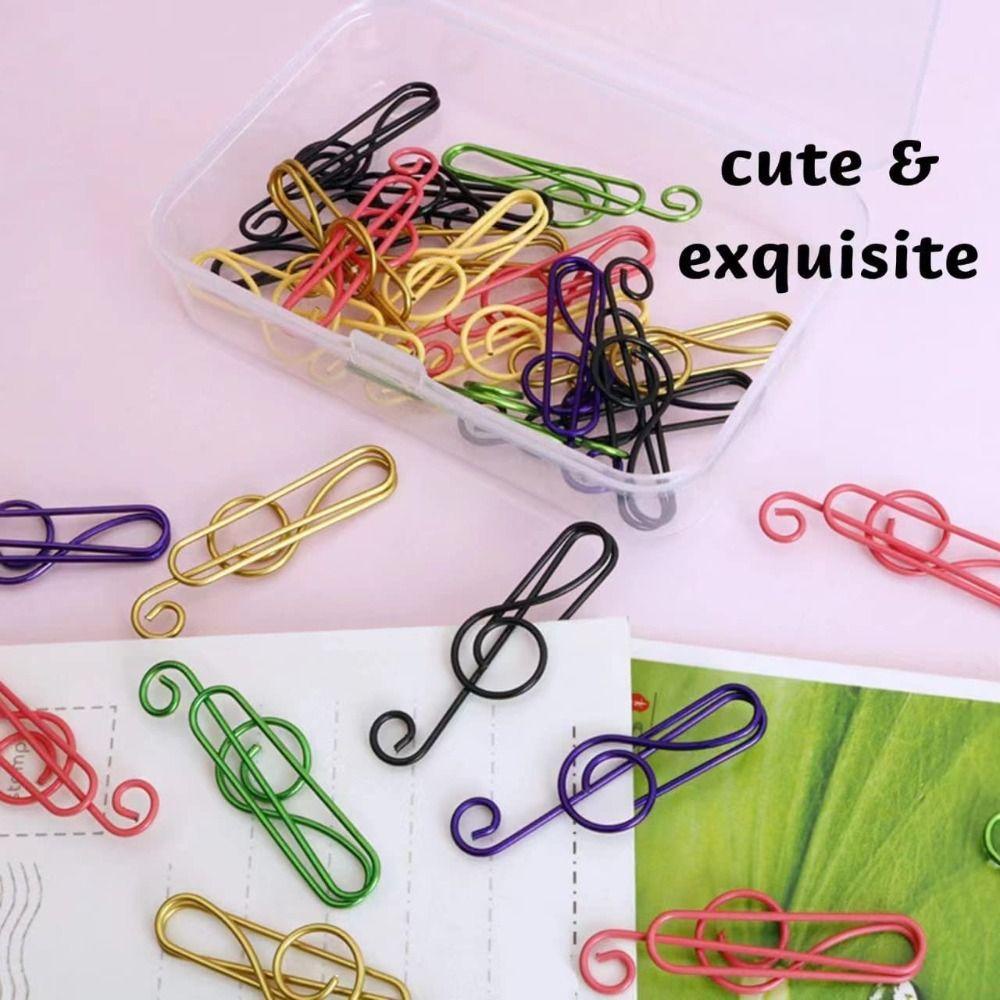 Nanas 50 Pcs Warna-Warni Klip Kertas Perlengkapan Sekolah Tangan Aksen Pemegang Logam Bookmark Planner Clips