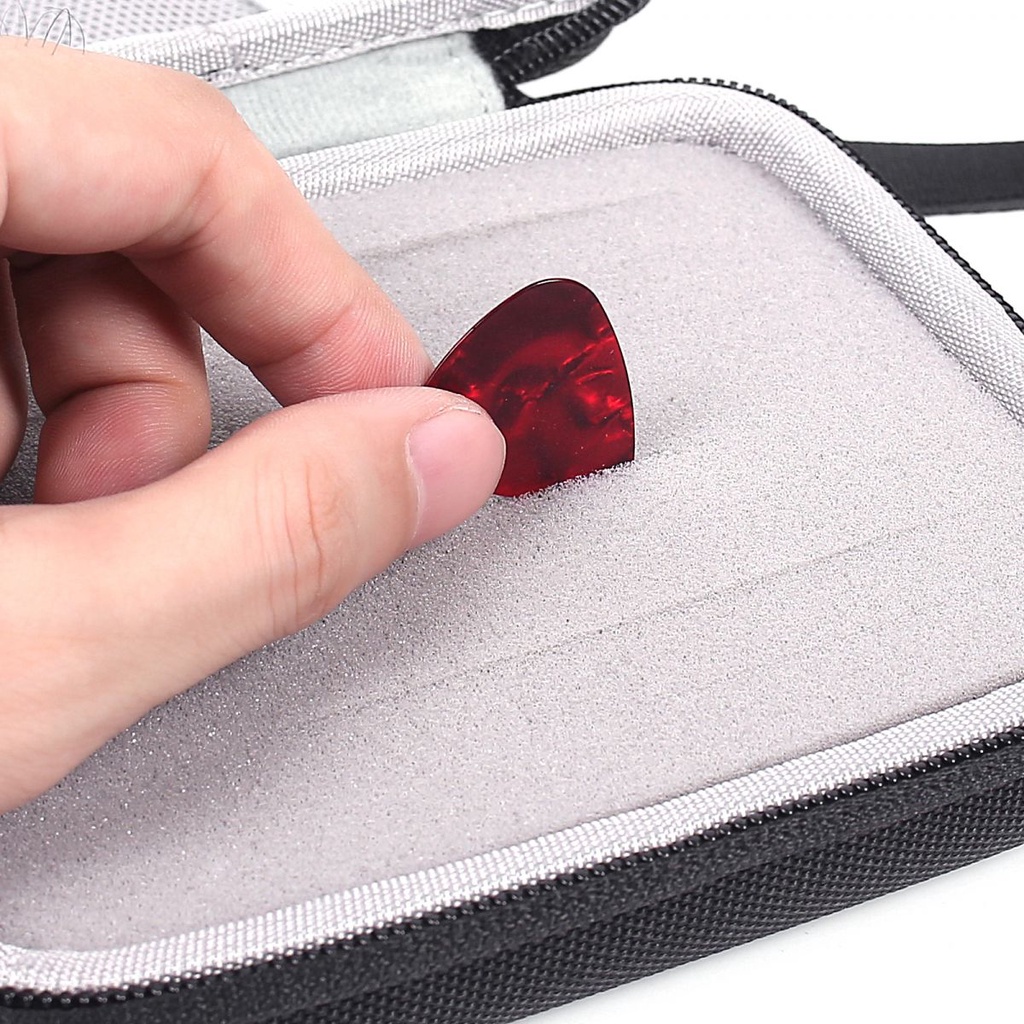 2warna Pilihan Portabel EVA Guitar Pick Holder Case Gitar Capo Tuner Strings Kantong Penyimpanan