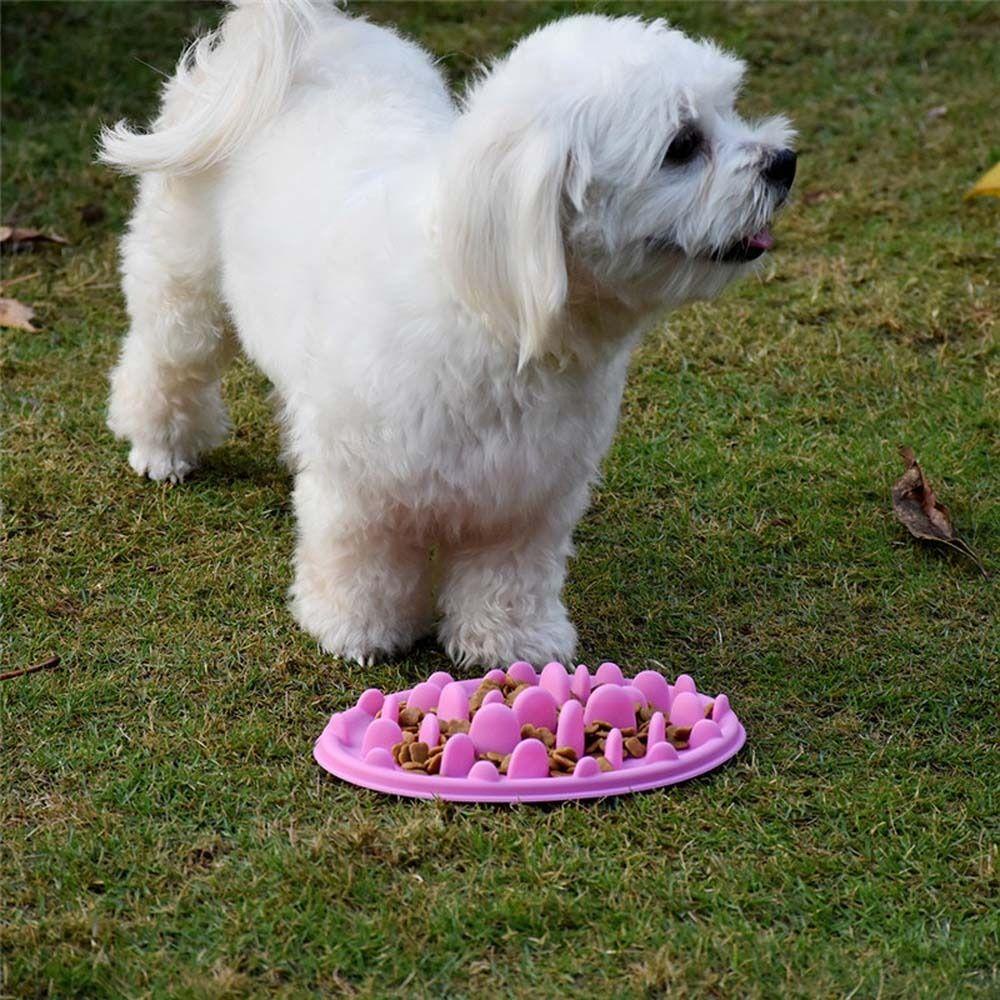 [Elegan] Mangkuk Hewan Peliharaan Non-slip Silikon Feeder Dishes Wadah Makanan Puppy Dog Feeder Utensils Perlengkapan Hewan Peliharaan