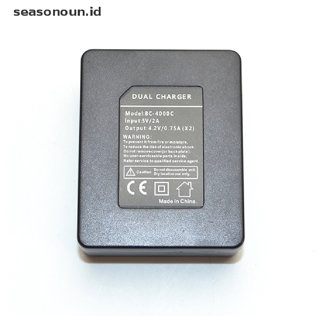 Seasonoun 2in1 Dual Slot Charging Cam Charger Kamera Dock Untuk EKEN SJCam SJ4000.