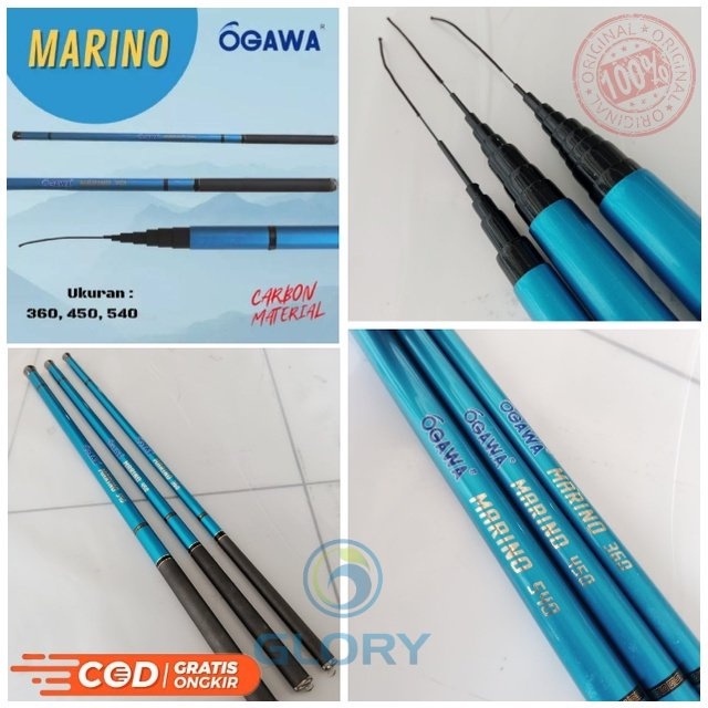 Ogawa Marino 360 450 540 630 Joran Pancing Tegek Bahan carbon Action Medium Hard Gratis Ongkir-Glory