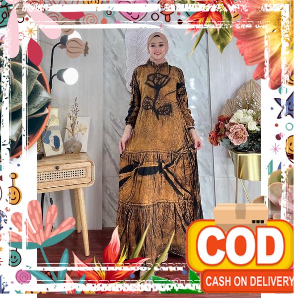 gamis kekinian / gamis standar / gamis twill / gamis motif jeans / baju gamis standar / gamis model 