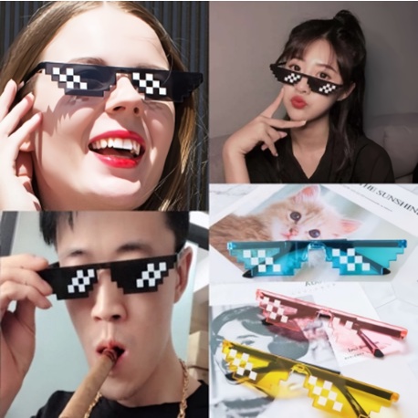 WS GROSIR F15348 Kaca Mata Thug Life / Kacamata Mainan Anak Minecraft / Kacamata Thug Life Mosaic Fa