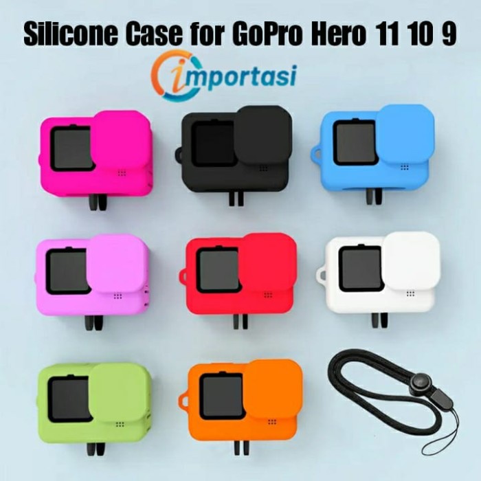 Silicone Case Cover GoPro Hero 11 Body Protector Casing Sarung Silikon - Hitam