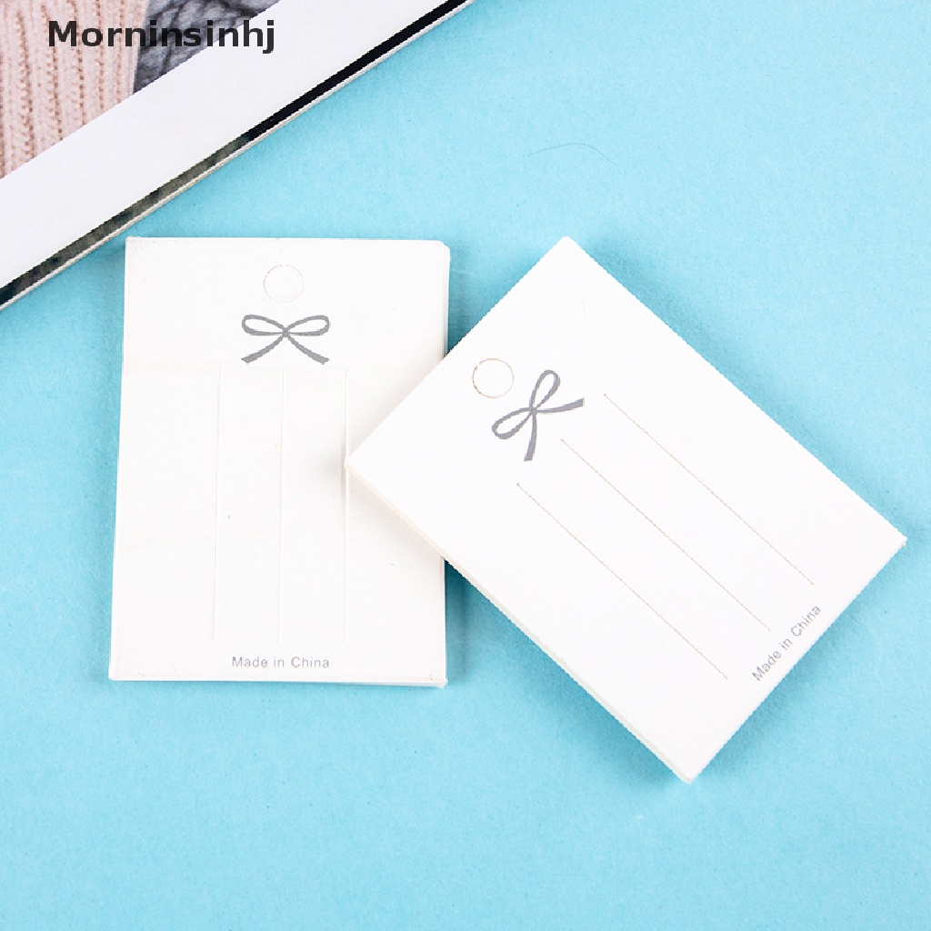 Mornin 50 Pcs Putih Kertas Kartu Aksesoris Rambut DIY Handmade Hair Clip Hairband Kemasan Perhiasan Price Tag Card id