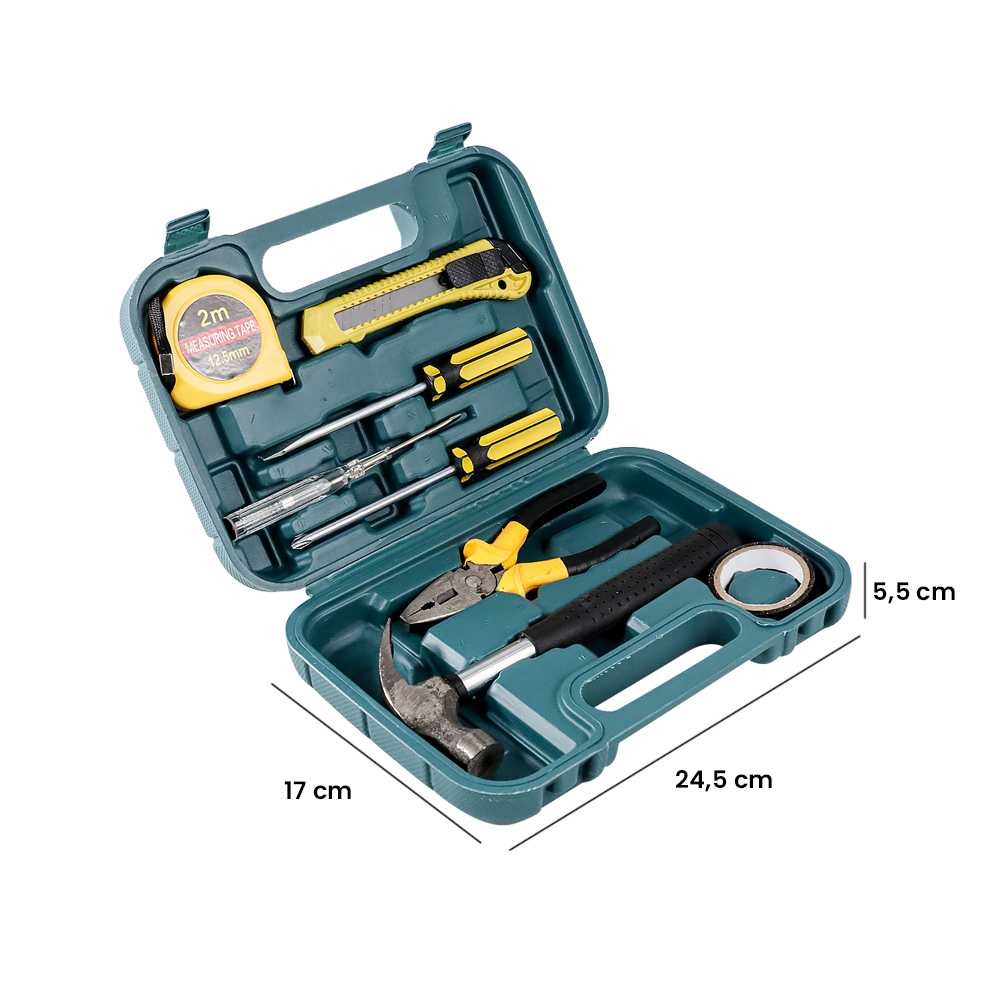 OnnFang Alat Set Perkakas Palu Tang Obeng Cutter Meteran 8in1 - YL-8009A