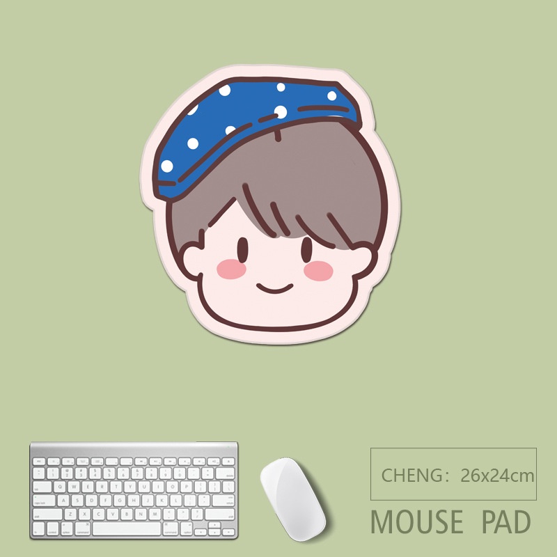 Kartun Animasi Mouse Pad Kecil Segar Non-slip Alas Meja Gaming Kantor Mouse Keyboard Pad