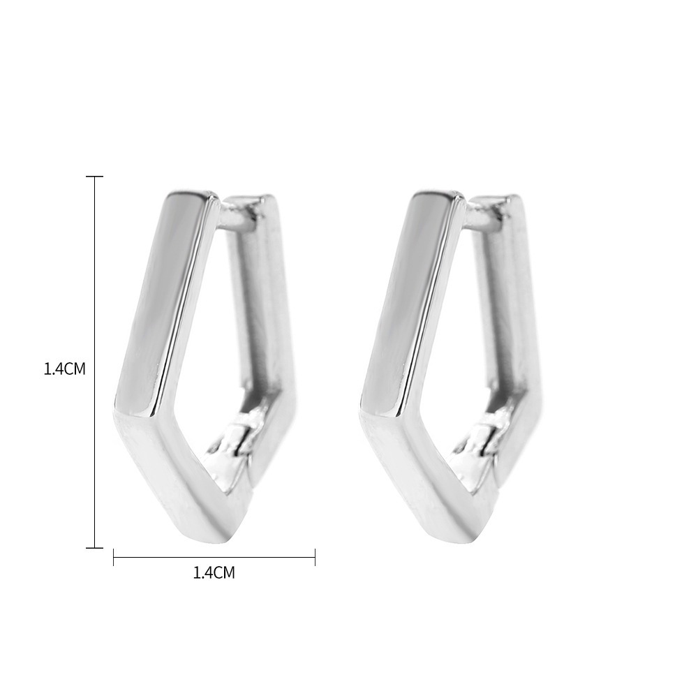 Goldkingdom Aksesoris Perhiasan Fashion Ready Stock Dipetik Saat Tidur Sederhana Dan Serbaguna Anting Kecil Sterling Silver Perempuan Kepribadian Korea Geometris