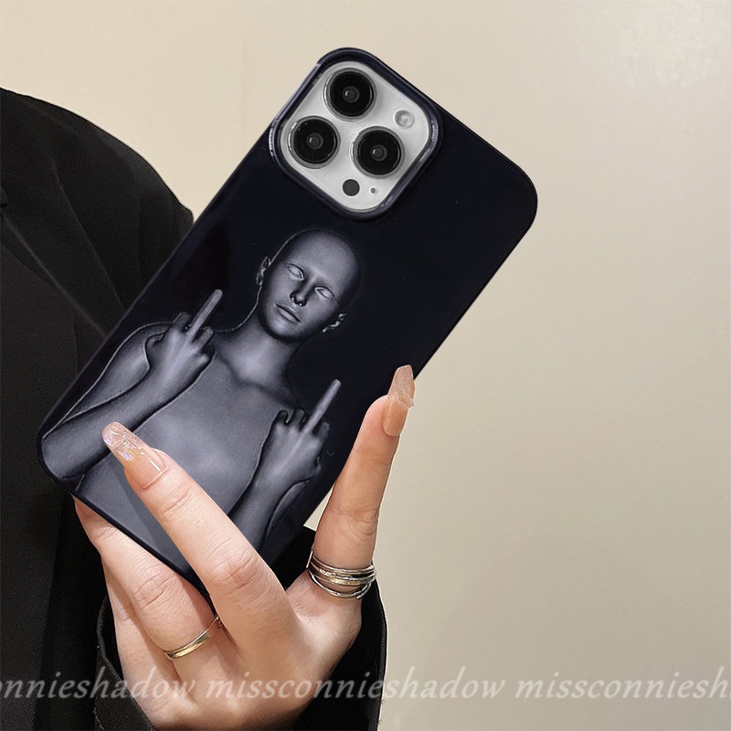 IPHONE Case Keren Papan Catur Cyberpunk Lucu Kreatif Kompatibel Untuk Iphone7 8 Plus XR 11 14 13 12 Pro Max7 8 Plus X XS Max SE 2020 Hitam Glossy Shockproof Halus Soft Cover