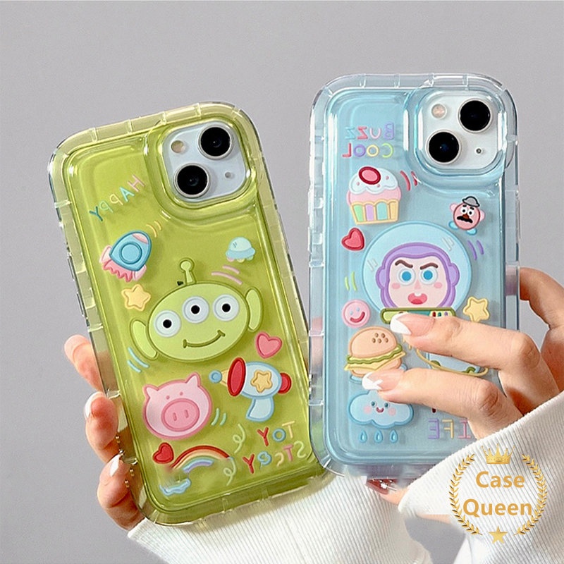 Casing Redmi Note11 10 10s 11s 9 Note11 Note10s Note10 Note9 Redmi 10A 9A 9T A1 9C Nfc10 Toy Story Lucu Soft Tpu Buzz Lightyear Alien Airbag Bening Shockproof Kartun Penutup Belakang