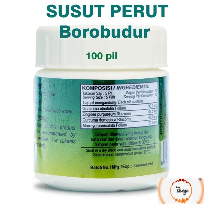 susut perut borobudur bpom Obat Diet Pelangsing l Perut Perut 100 pil