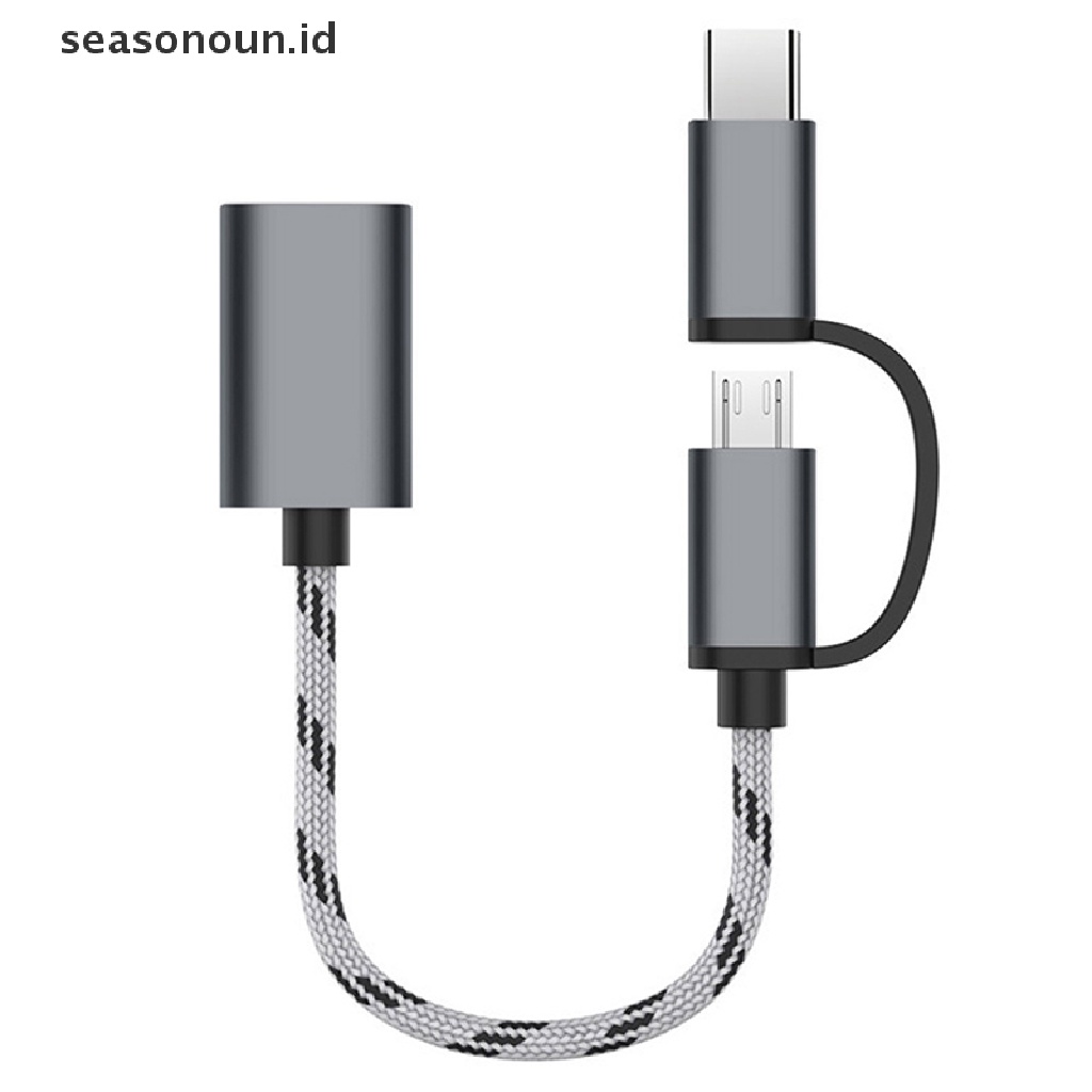 Seasonoun 2in1 type-c to USB 3.0 adapter Konektor Kabel Cas Handphone.