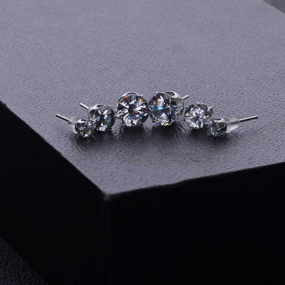 Fashion Size Zirkon Enam Cakar Zirkonium Anting 12pasang Anting Kristal 24set