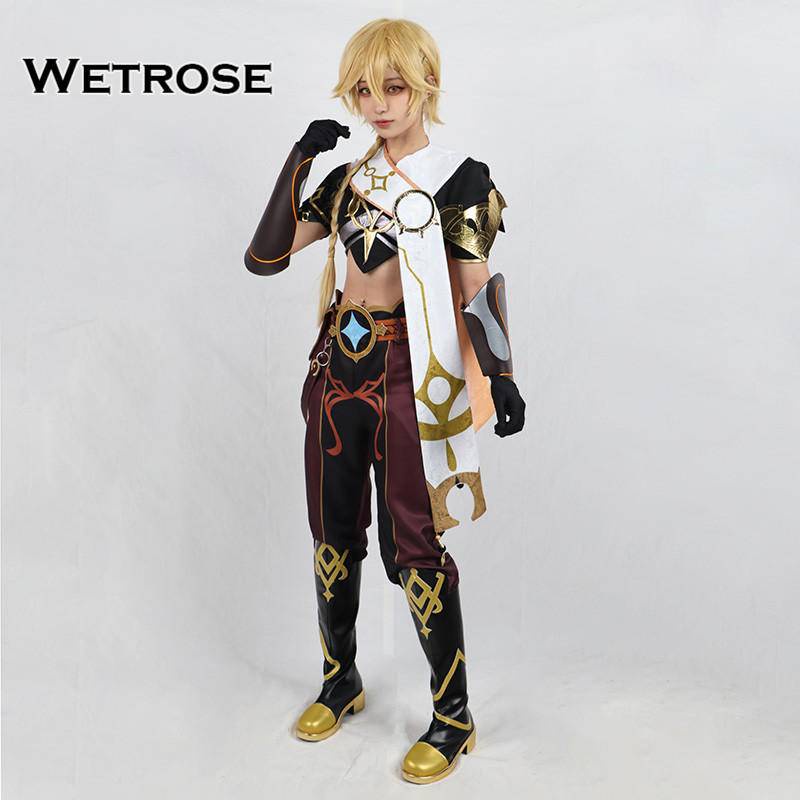 【Wetrose】Genshin Impact Cosplay Traveler Aether Costume Set