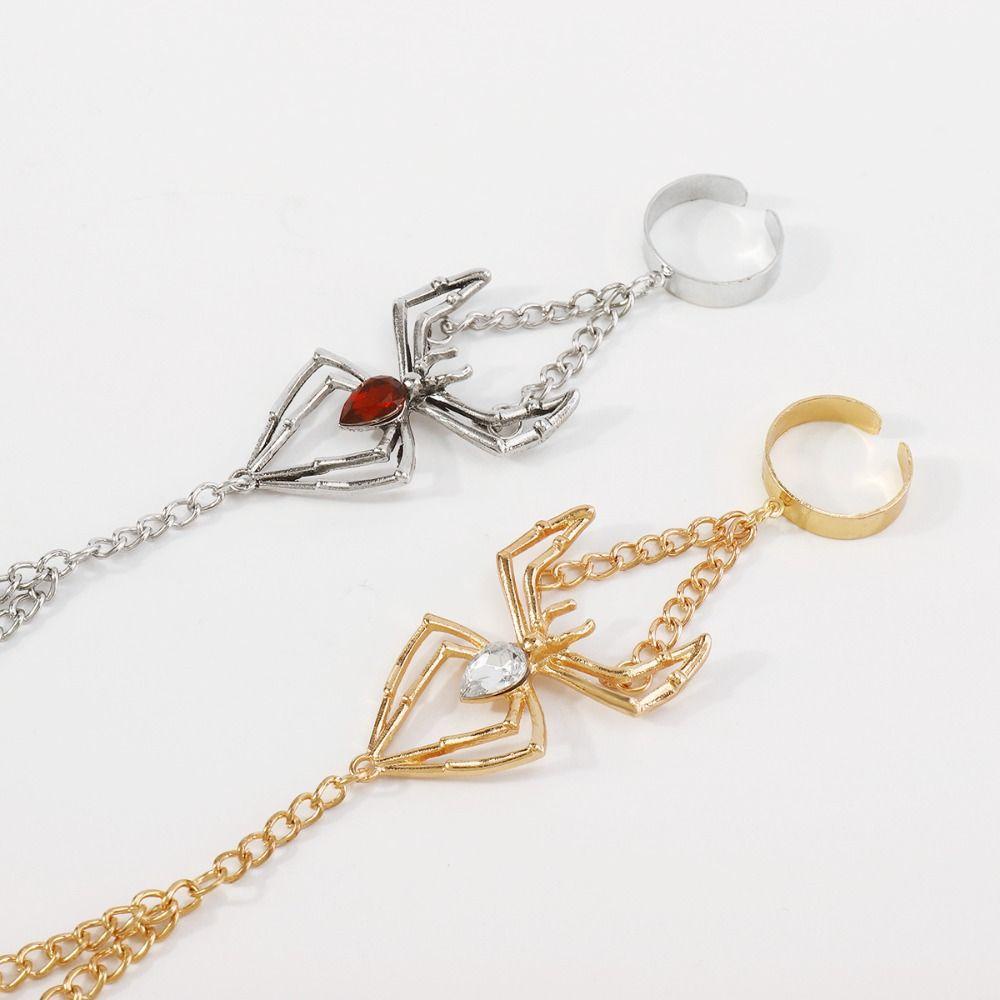 Needway  Gothic Gelang Gadis Minoritas Sederhana Ular Kupu-Kupu Dengan Rantai Cincin Kristal Jari Cincin Masa Kini Paduan Gaya Korea Tangan Rantai
