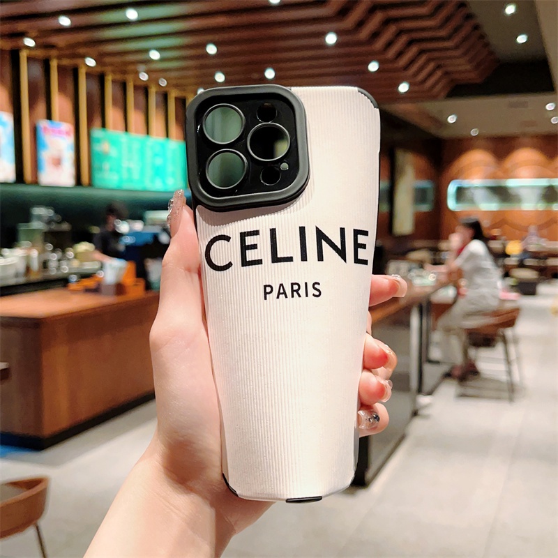 IPHONE Casing Ponsel Kulit Domba Lembut Tekstur Celine Dior Tahan Guncangan Untuk Iphone14 Pro Max14 Pro14 Plus11 12 13 /6 /7/8Plus/Xs Max