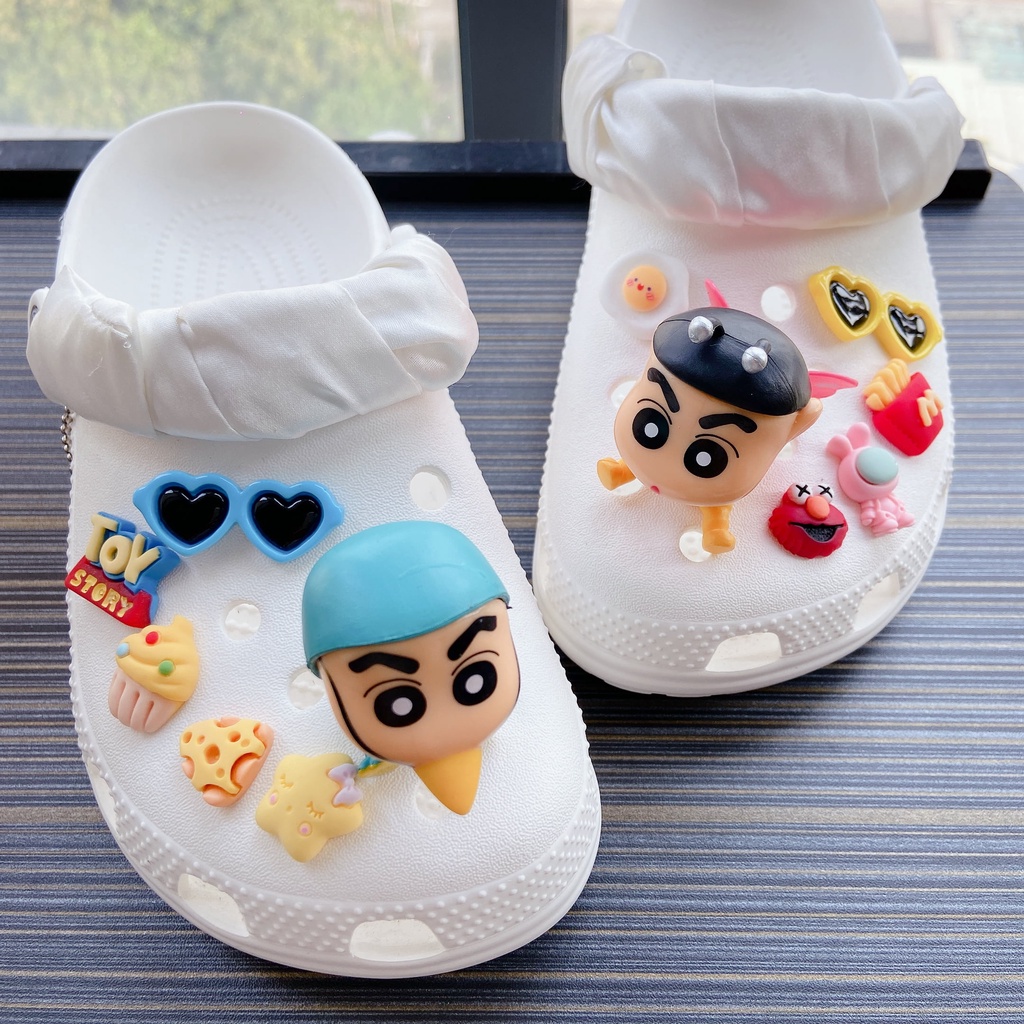 @shinydiy Lovely Crayon Shin-chan Crocs Jibbitz Set Charm Lucu DIY Kompatibel Dengan Crocs Jibbitz | asesoris wanita｜crocs jibbitz