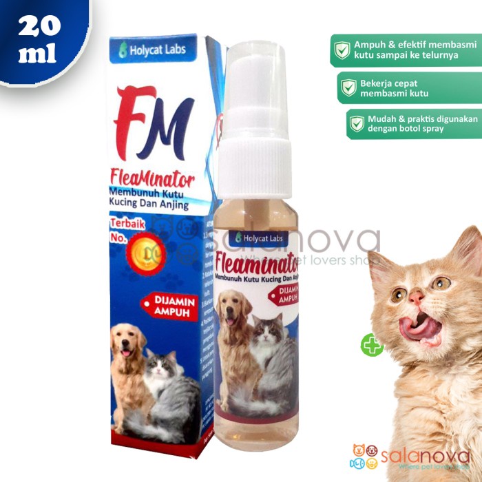 Fleaminator Obat Kutu Kucing dan Anjing Spray 20ml