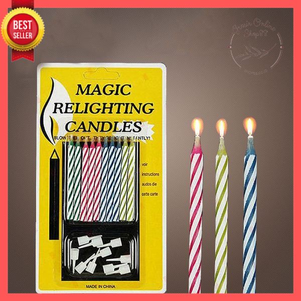 GOS -E401- Lilin Magic Ulang Tahun - Lilin Ulang Tahun - Candle Magic Relighting isi 10pcs