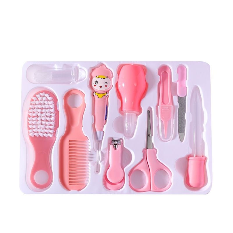 Alat Gunting Kuku Set  Perlengkapan Perawatan Gunting Kuku Sisir Bayi 10 in 1 Baby Care Kit  Gift Set Peralatan Bayi New Born Kado Lahiran Baby Care Baby Nail Set Care Alat Perawatan Bayi Set Lengkap /Baby Care kit set / Baby Gift Set 10 in 1