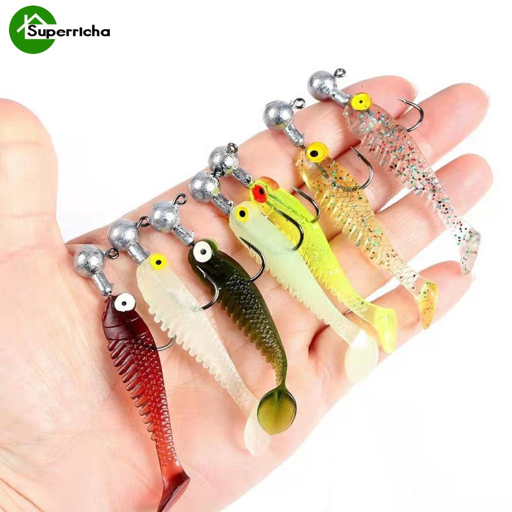 Hot Sale/5.5cm Luminous Night Fishing Bait/Simulasi T-tail Umpan Pancing Lembut/Umpan Buatan Kait Tackle/Bionic Luminous Ikan Kecil Segar Laut Bertengger Ikan Umpan Mulut Panjang