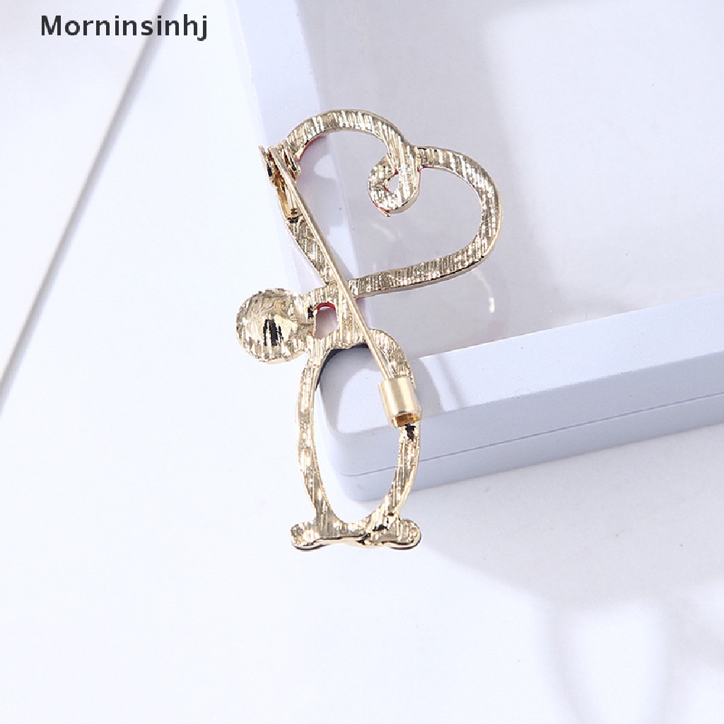 Mornin Bros Love Hati Tembaga Untuk Wanita Pria Dokter Perawat Brooch id