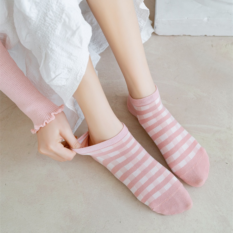 Motif Terbaru Desain Lucu Varian Pink Kaos Kaki Wanita Semata Kaki Bahan Cotton &amp; Polyester Nyaman