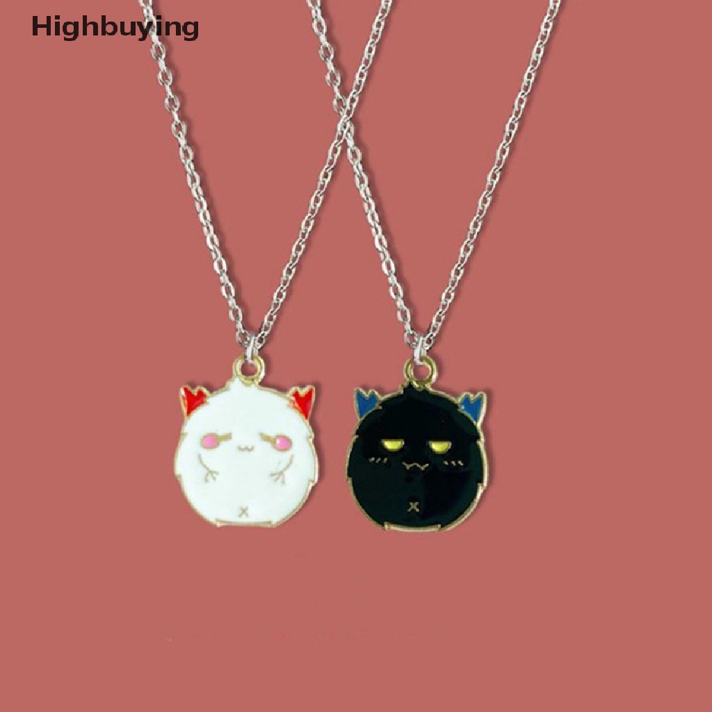 Hbid Kalung Lucu Halloween Hantu Hitam Putih Setan Liontin Kalung Pecinta Teman Pasangan Kalung Pesta Perhiasan Hadiah Glory