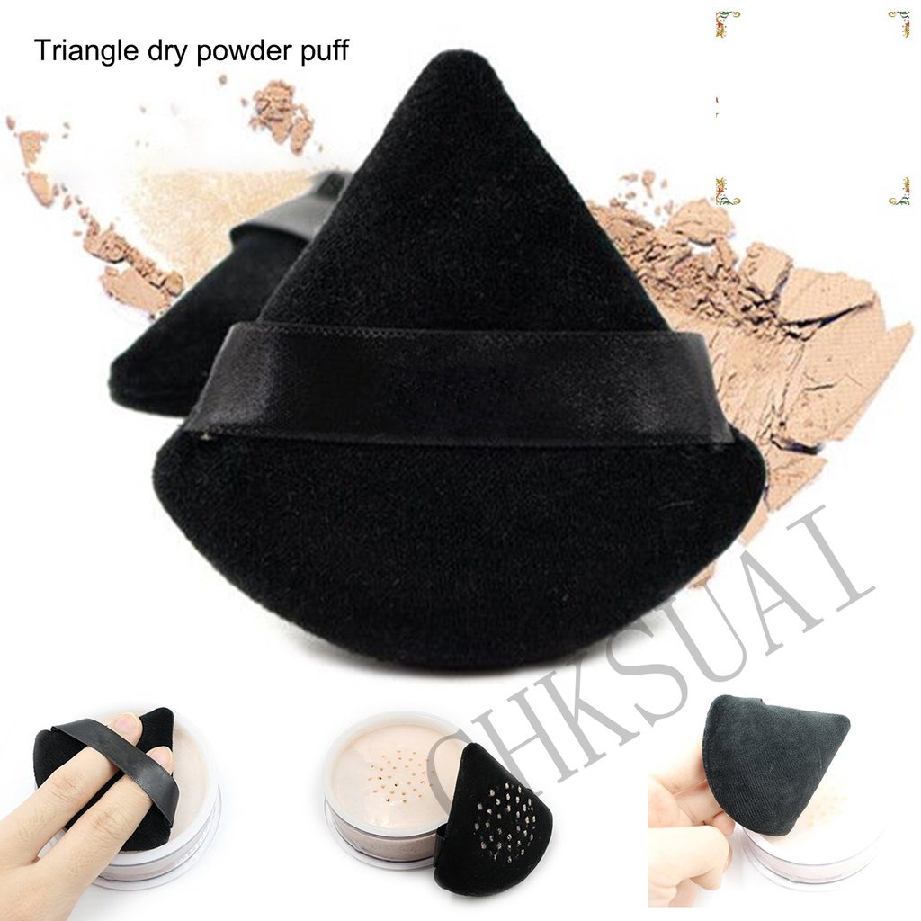 Bentuk Segitiga Powder Puff Kosmetik Mini Bisa Dicuci Lembut Kapas Wajah Bedak Ringan Puff Alat Makeup