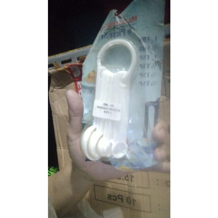 Measuring Spoon Cup Sendok Ukur Takar Takaran Set isi 5 6 10 Warna - Putih Set isi 6