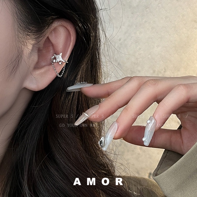 Bintang Jumbai Tanpa Lubang Telinga Klip Tulang Telinga Wanita 2023fashion Baru Anting Klip Telinga Dengan Indra Desain